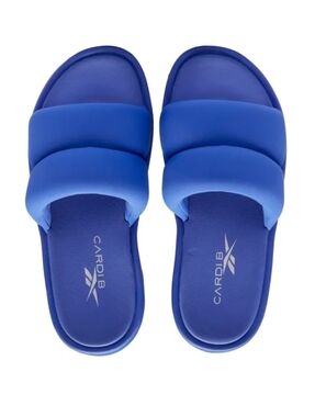 Reebok X Cardi B. Blue Padded Slide Sandals